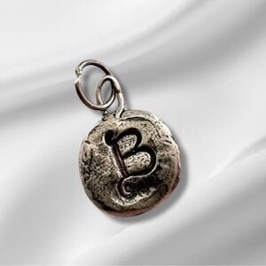 Jes MaHarry Sterling Silver Initial B charm pendant